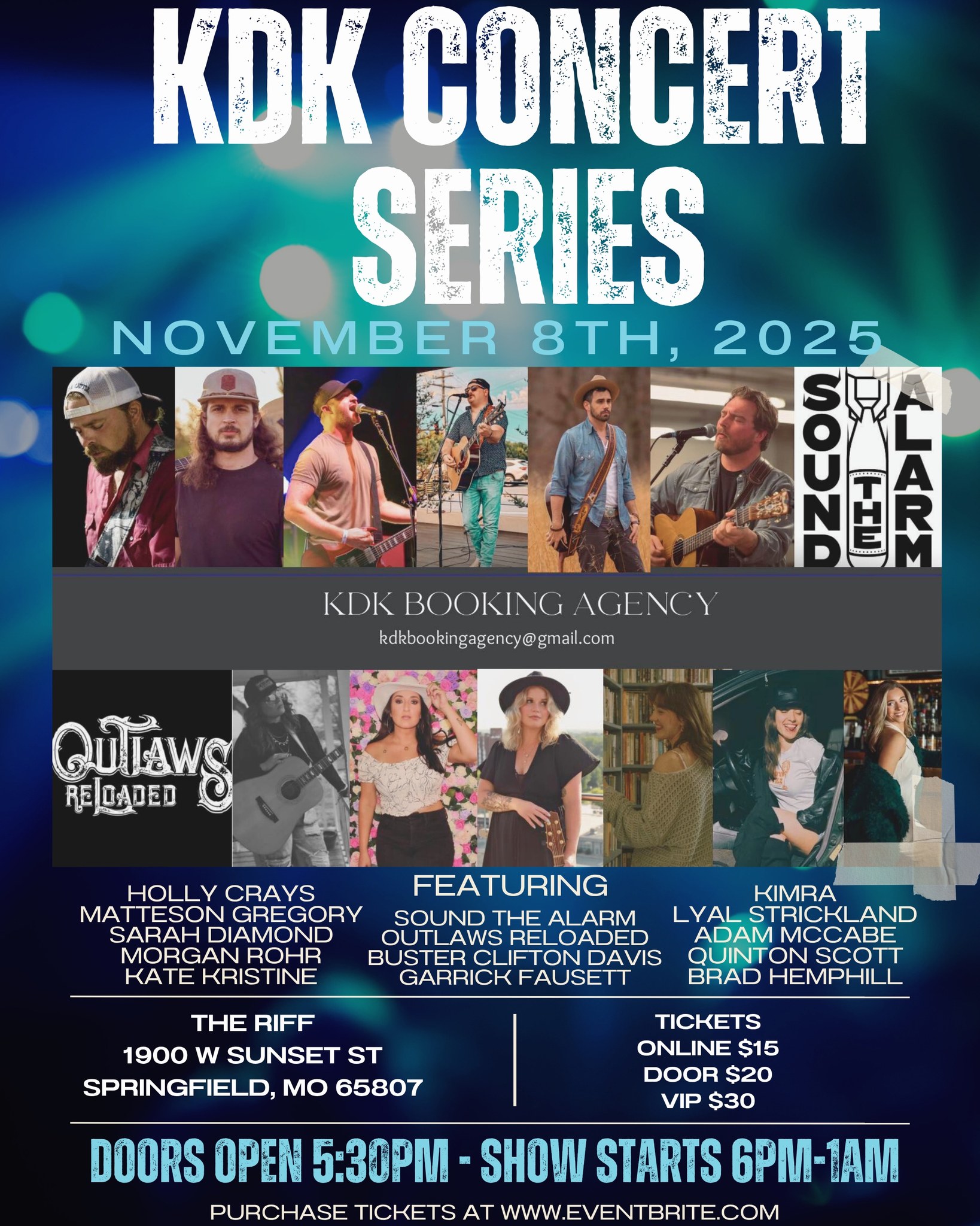 KDK 2nd Concert Series @ The Riff Springfield, MO @ 6pm-1am