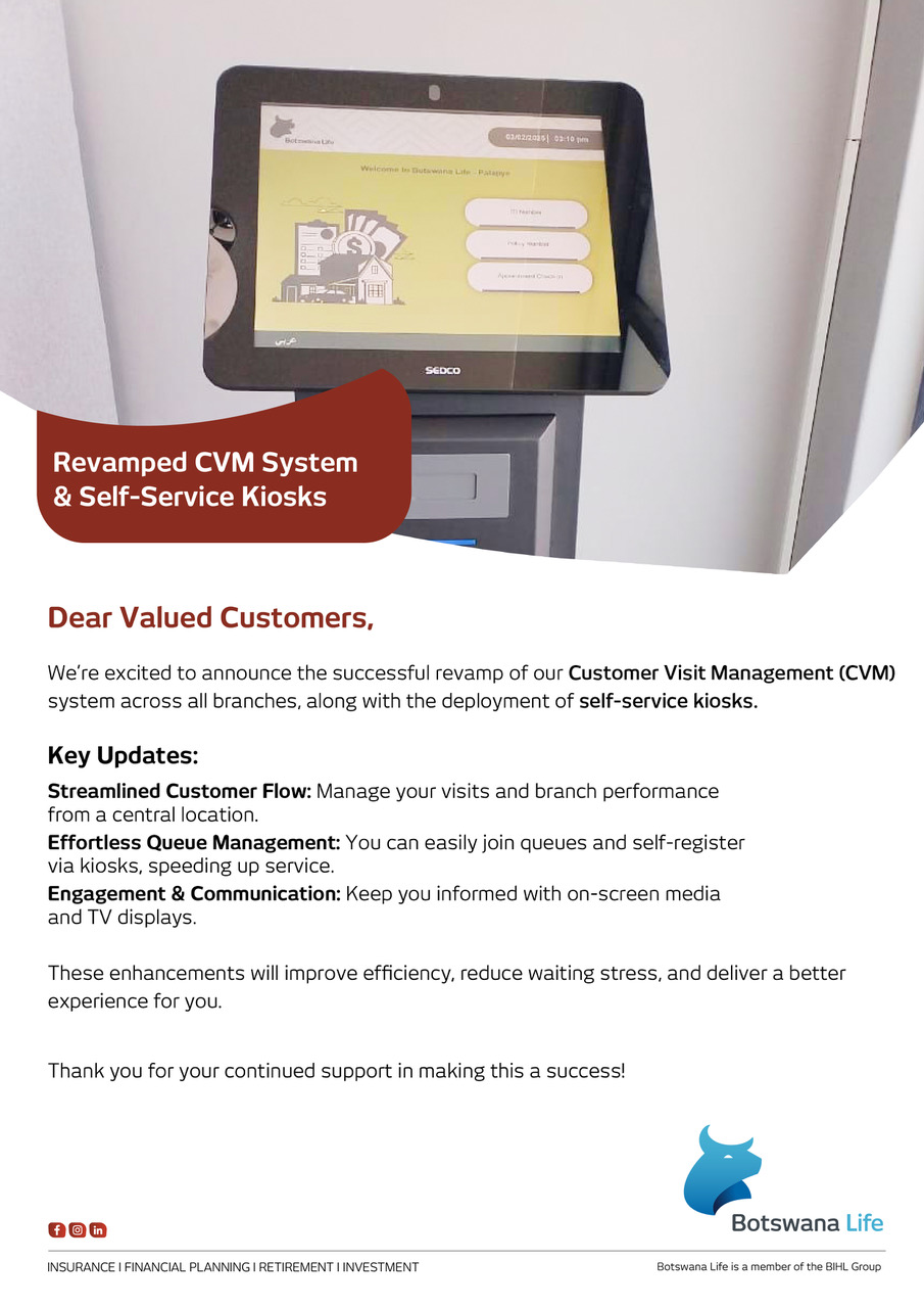 Botswana Life - We’ve enhanced and upgraded our Customer Visit ...