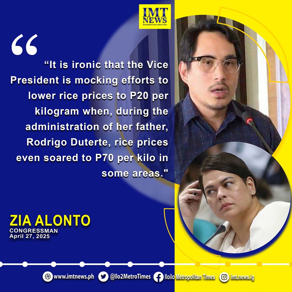 Iloilo - 'IT'S IRONIC' Congressman Xia Alonto claps back at Vice ...