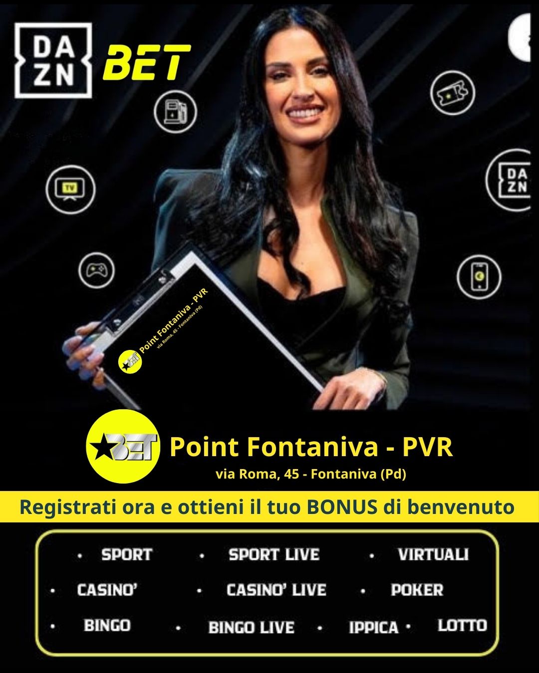 Interfaz de usuario de DAZN Bet mostrando la sección de bonos y saldos segregados