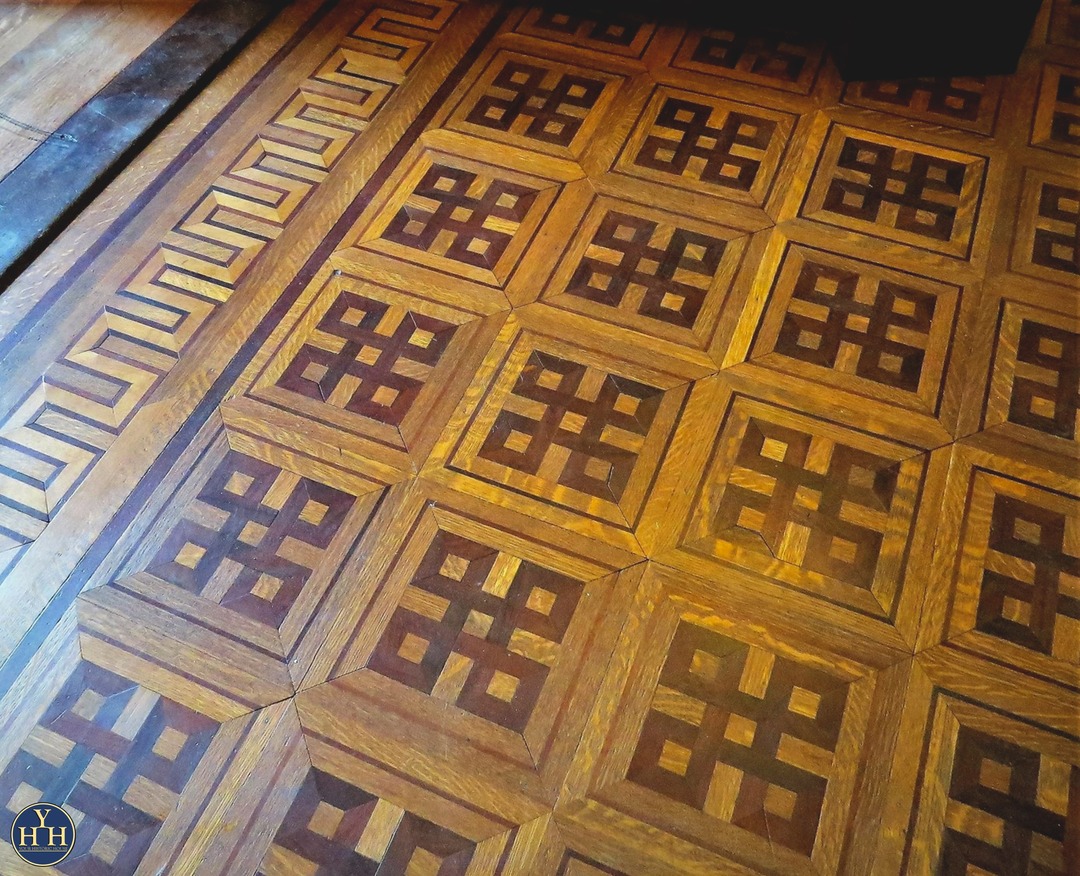 Vintage parquet floor from 1901 Van Ness Victorian house