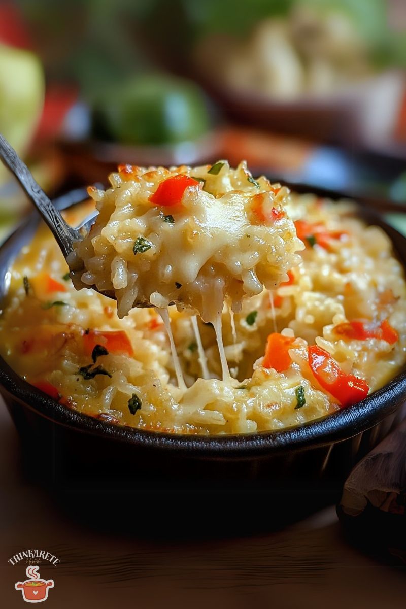 Thinkarete - 🥓🧀 Bacon & Pepper Jack Rice Bake – Crispy & Cheesy! 🥓🍚 💡 ...