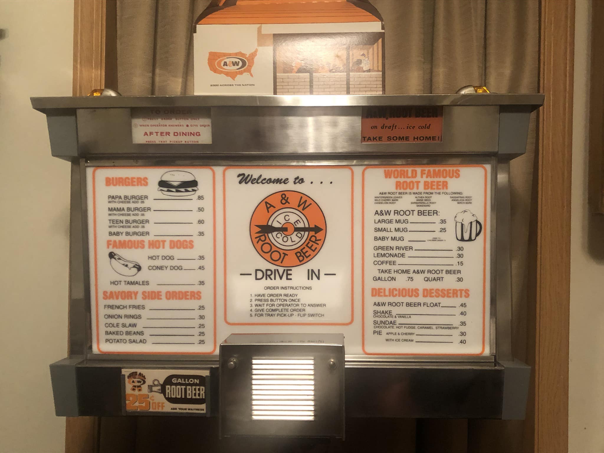 Vintage A&W Menu Board Collectible Sharing and Discussion