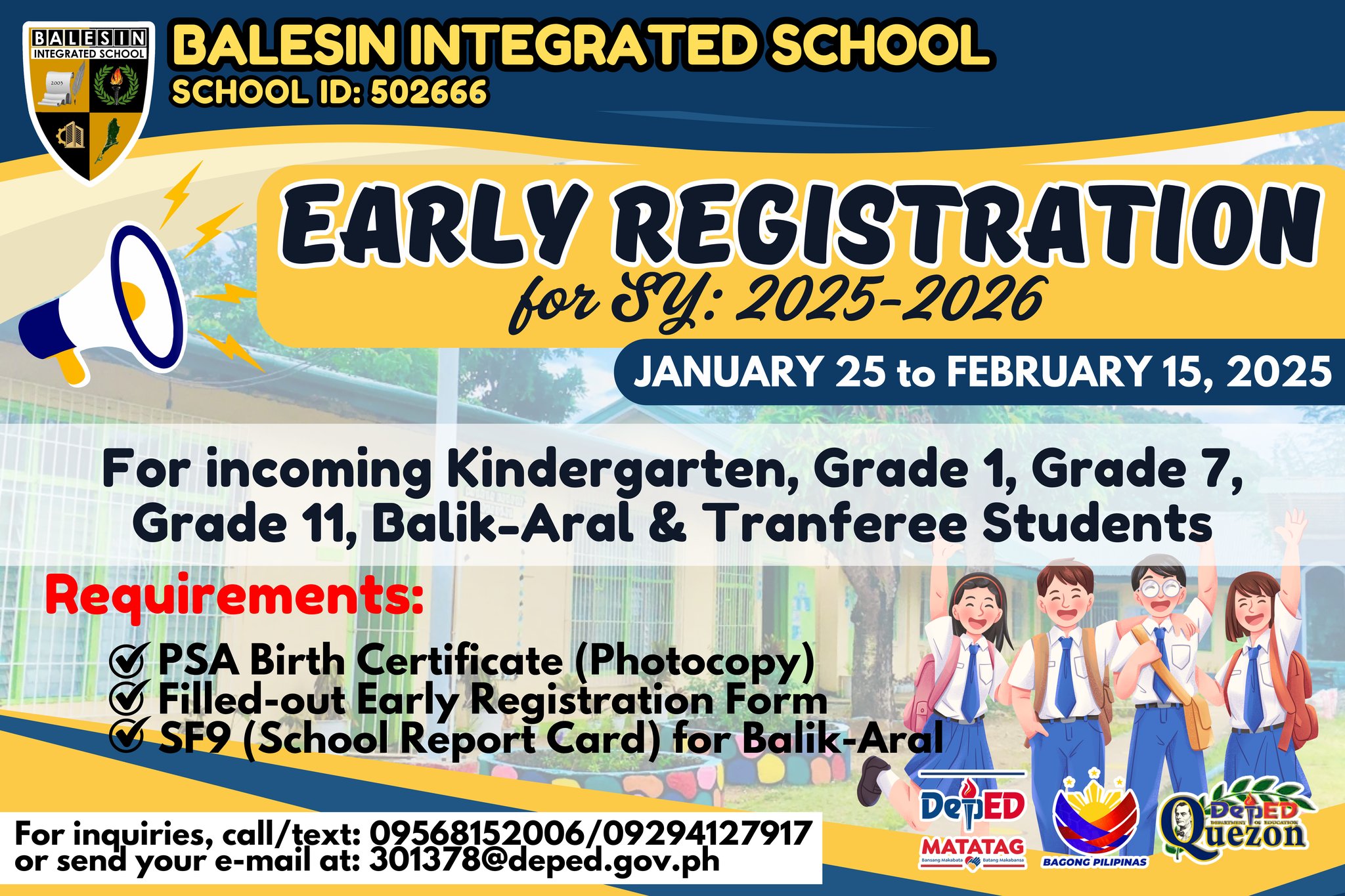 DepEd - ⒶⓃⓃⓄⓊⓃⒸⒺⓂⒺⓃⓉ 𝐄𝐀𝐑𝐋𝐘 𝐑𝐄𝐆𝐈𝐒𝐓𝐑𝐀𝐓𝐈𝐎𝐍 𝐟𝐨𝐫 𝐒𝐘: 𝟐𝟎𝟐𝟓-𝟐𝟎𝟐𝟔 𝙅𝙖𝙣𝙪𝙖𝙧𝙮 25 ...