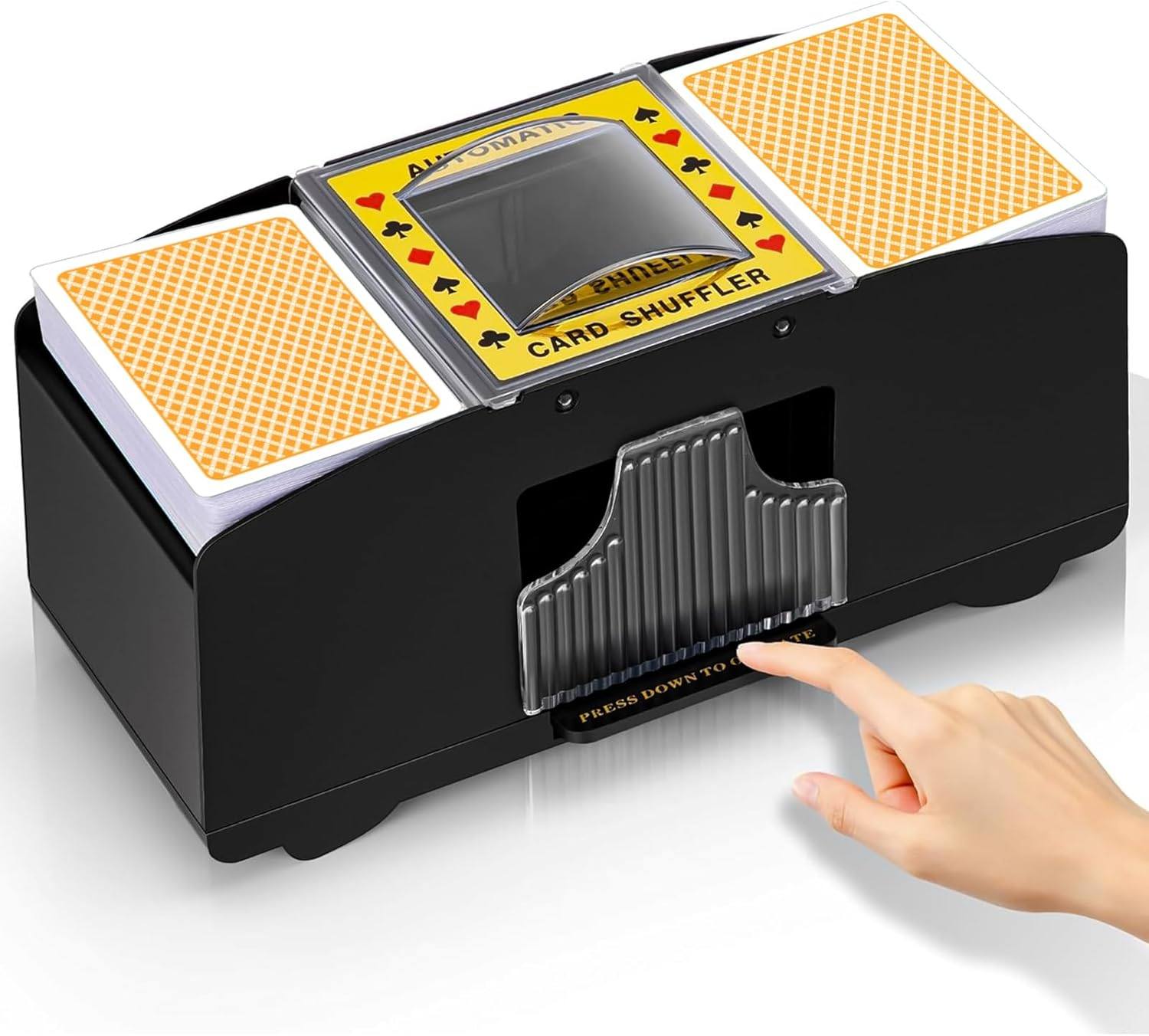 automatic card shuffler mtg Svertmer Shuffler|1-2 Deck Electric Card Shuffle Machine|Portable Rechargeable Batteries of Poker,Blackjack,Uno,Skip-Bo,Phase 10 More Playing for Home Game,Travel : Toys & Games deck card shuffler and a four Are automatic card shufflers reliable