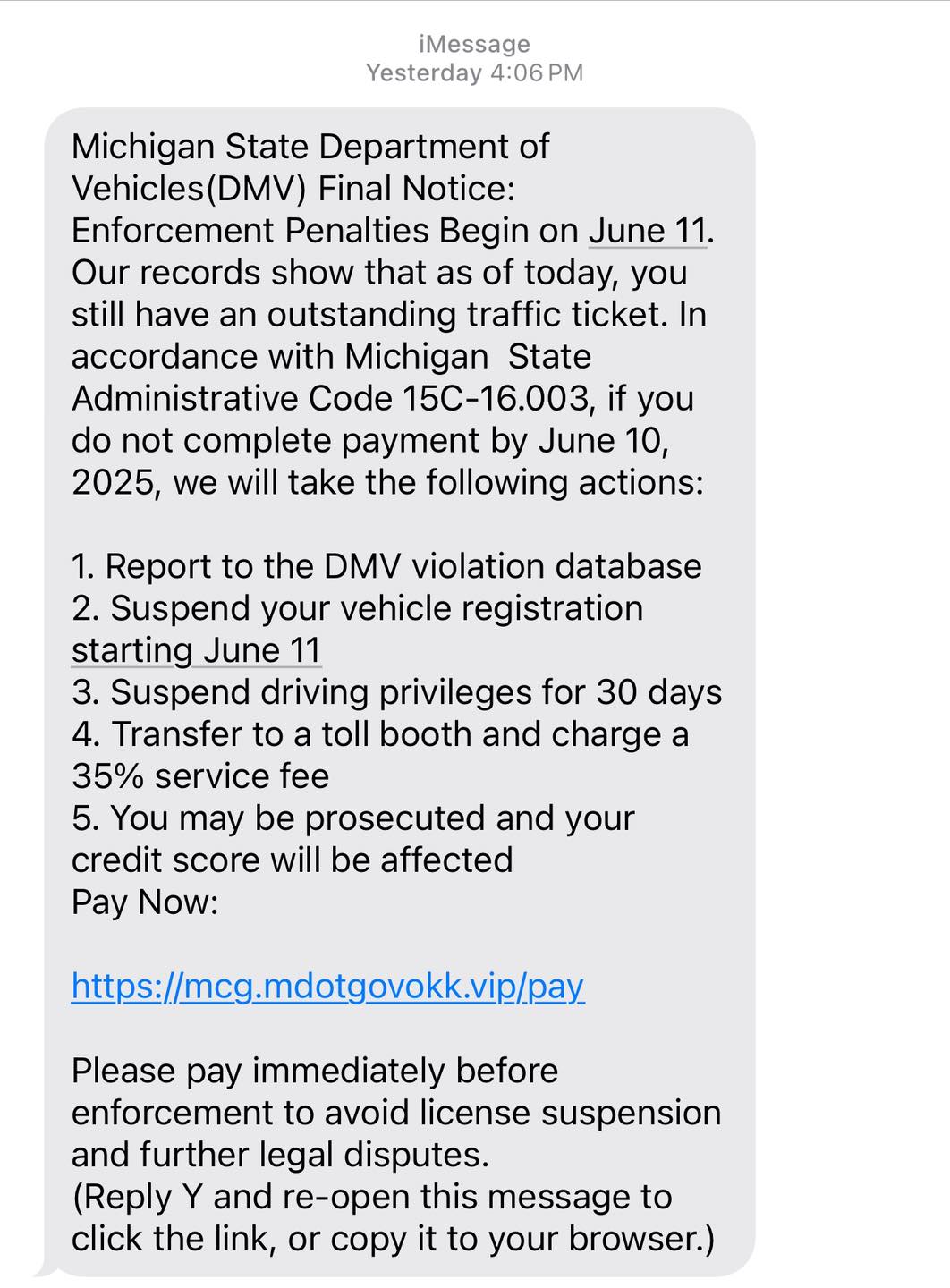 Senator - 🚨 SCAM ALERT 🚨 If you received a text message claiming to be ...