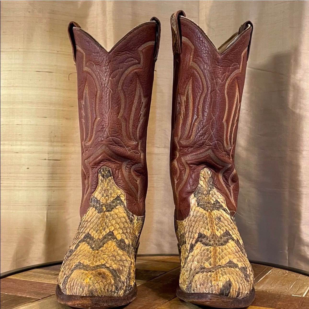 Canebreak Rattlesnake Cowboy Boots. Men’s 10. Vintage - Boots - Austin ...