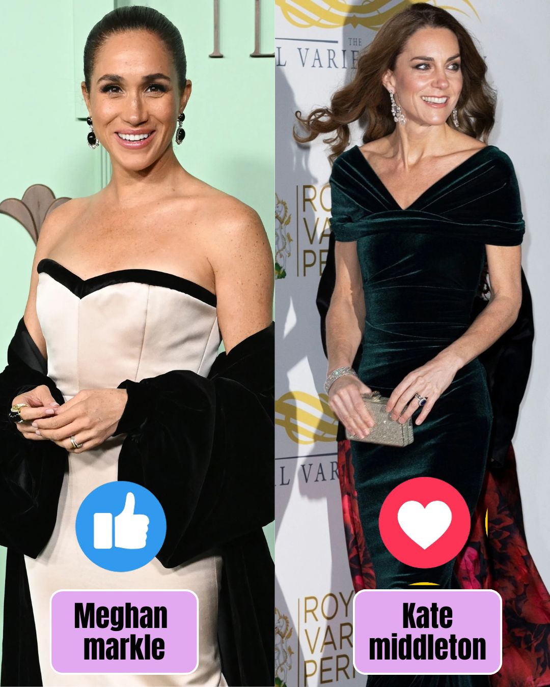 meghan's reaction to kate's gold dress 👑 WHICH LOOKS MORE ELEGANT? 👑 Kate Middleton and Meghan Markle — two royal figures known for their distinctive fashion styles and memorable public appearances. ✨ 💜 LIKE for Kate Middleton's kate middleton state dinner 2025