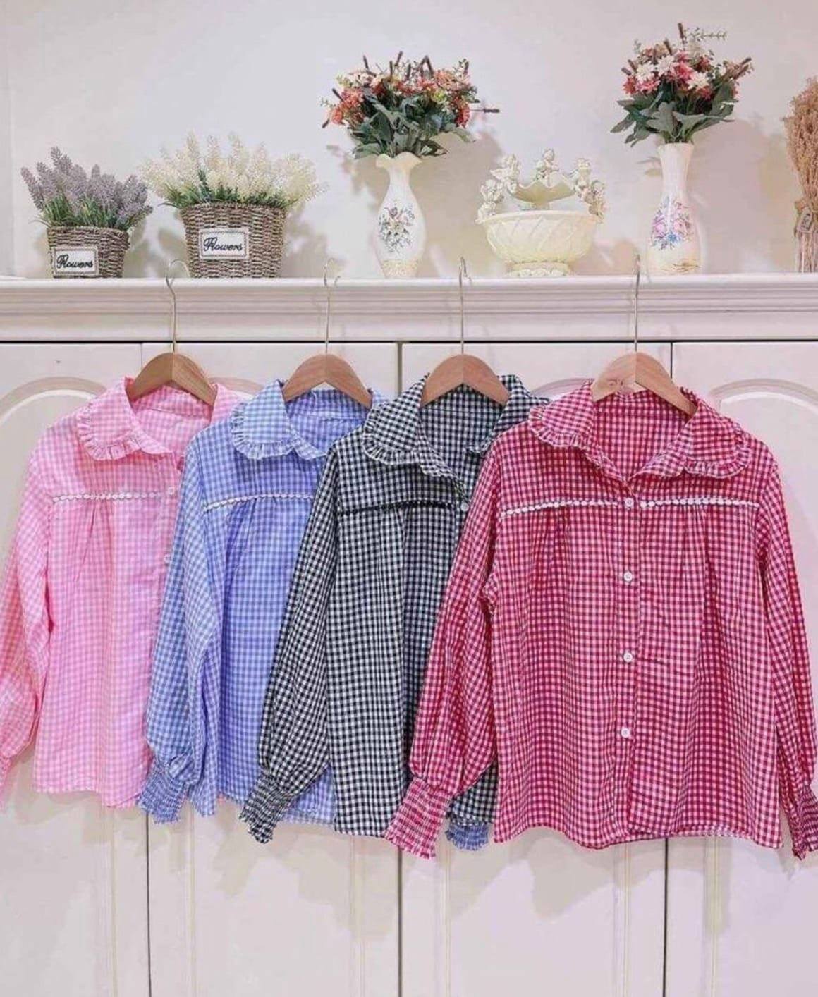 Nina Shop - 👚เสื้อแขนยาวปกระบายมีลูกไม้ที่อก🌸🌸 ผ้าคอตตอน💯%... | Facebook