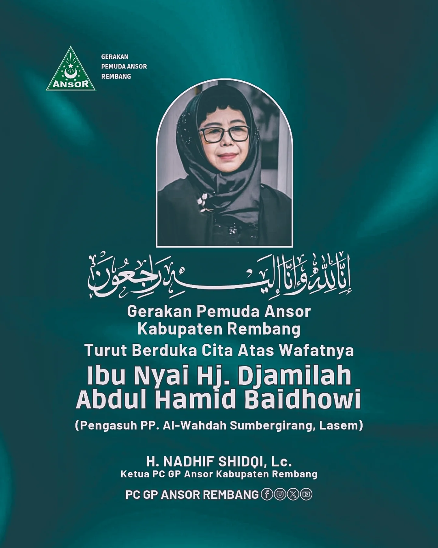 PC - InnaliLlahi wa inna ilaiHi raji’un. Telah berpulang ke rahmatuLlah ...