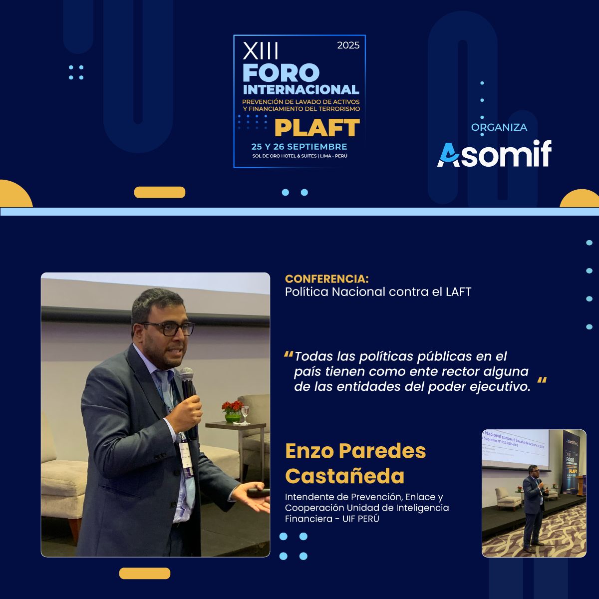 Asomif - Durante el XIII Foro Internacional PLAFT, Enzo Paredes ...