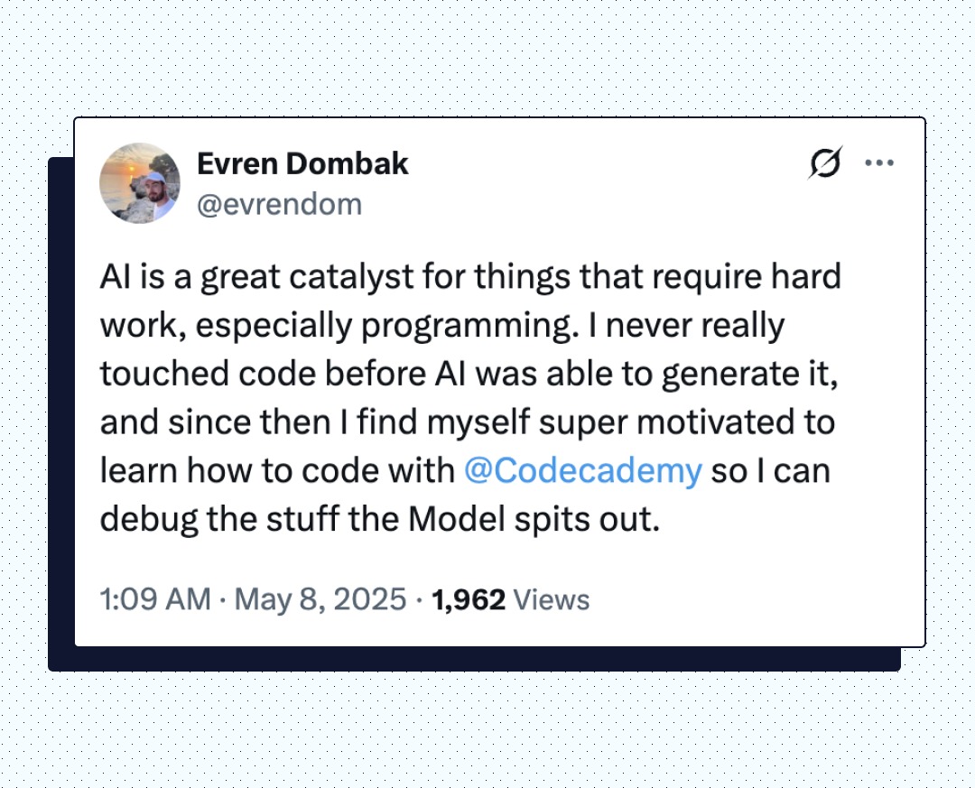 Codecademy - AI didn’t eliminate the need to learn to... | Facebook