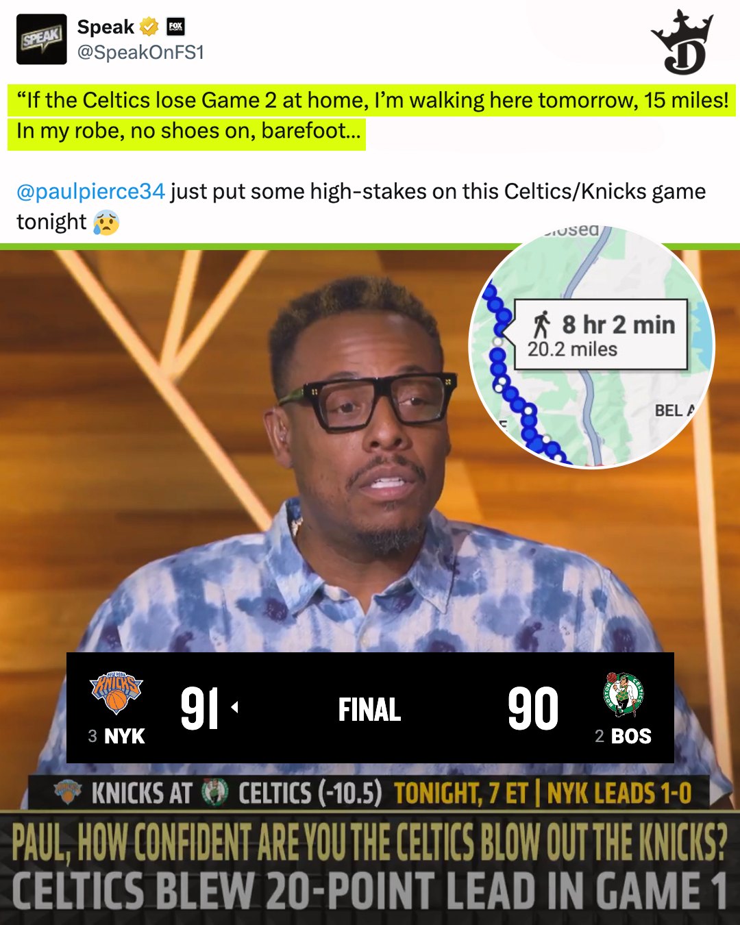 DraftKings - Paul Pierce said he'd walk 15 miles barefoot in a robe if ...