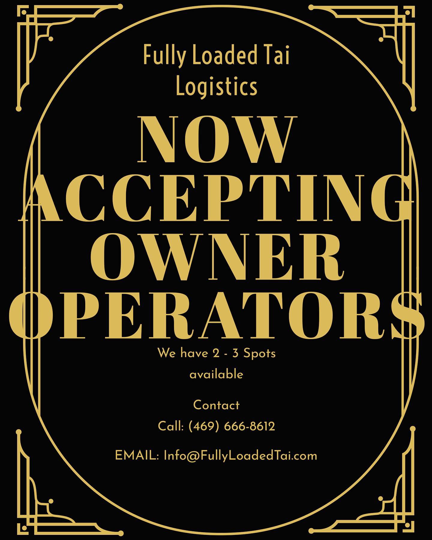 Fully - FLTL Fully LOADED Tai Logistics🚛 IS WELCOMING ABOARD 2-3 Owner ...