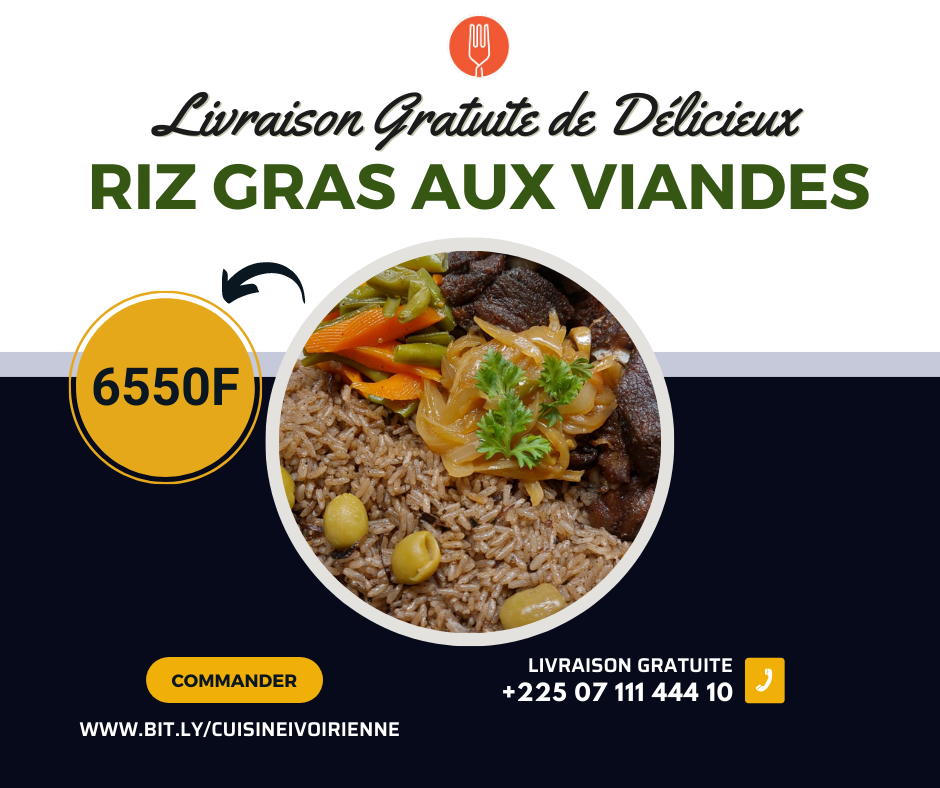 Mets Afros - 🍽️ Au Menu : ↪️ RIZ GRAS AVEC DE LA VIANDE DE BOEUF ️ Prix ...