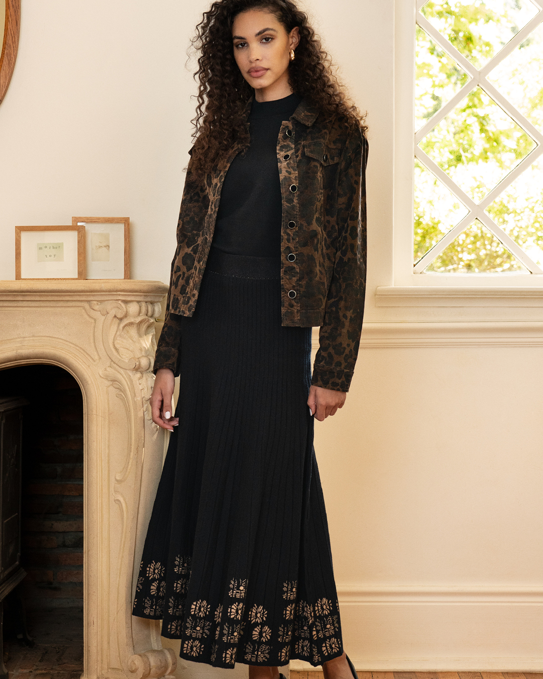 chinese dress ladies This Must Be Love Black Denim Ruffle Sleeve Moto Jacket