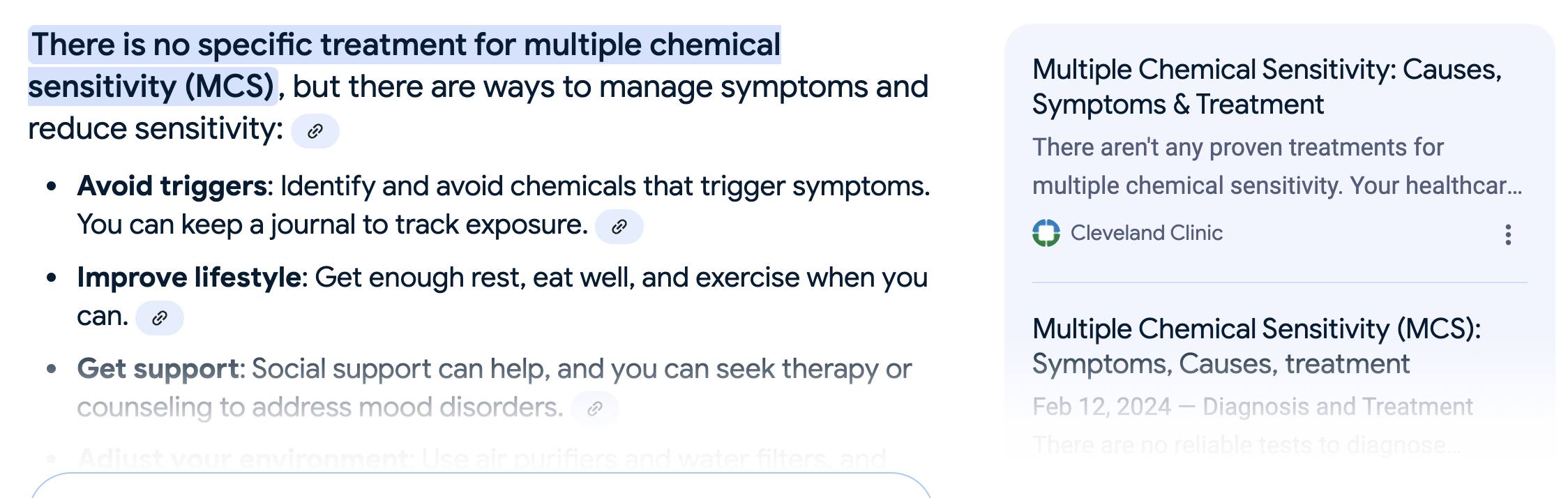 What treatments help Multiple Chemical Sensitivity (MCS)?