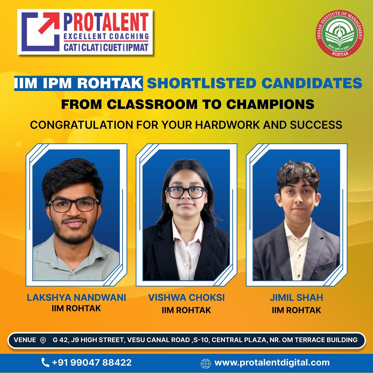 ProTalent - 🎓 ProTalent Students Shine at IIM Rohtak! 🎓... | Facebook