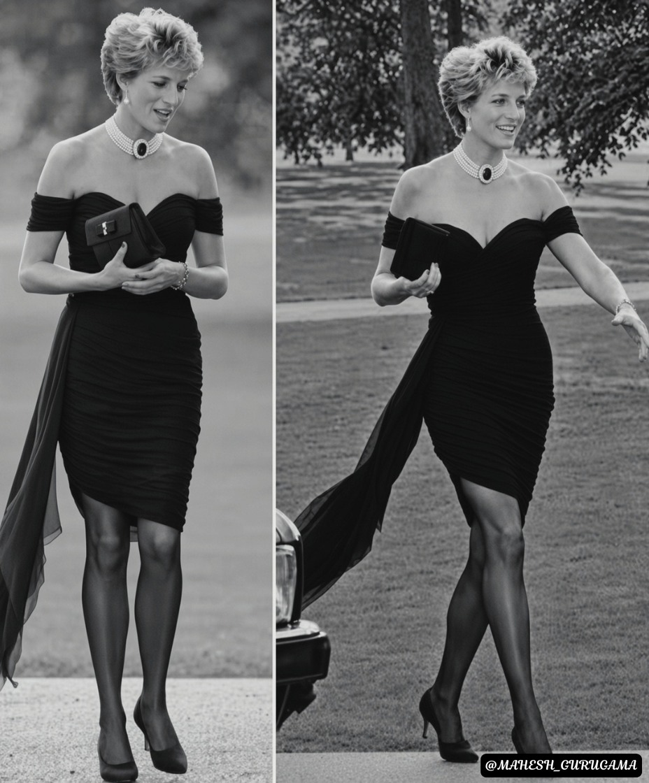 lady diana in black dress Princess Diana's iconic 'Revenge Dress' at the Serpentine Gallery London Sadie sage