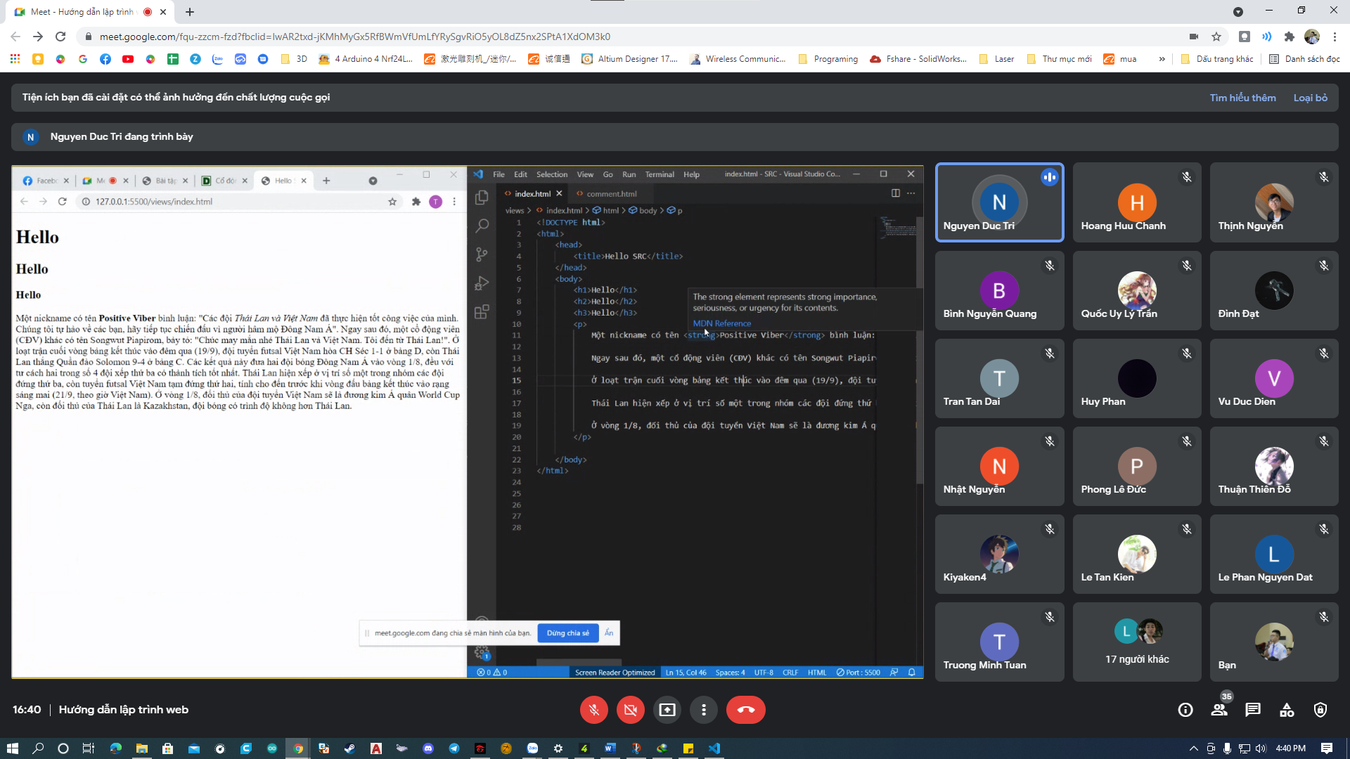 Lớp hướng dẫn lập trình Web cơ bản HTML, CSS cơ bản. Có bạn nào muốn ...