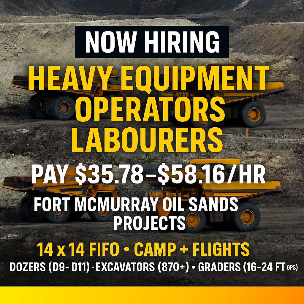 Heavy Equipment Operators and Ground... - Remote Camp Jobs | Facebook