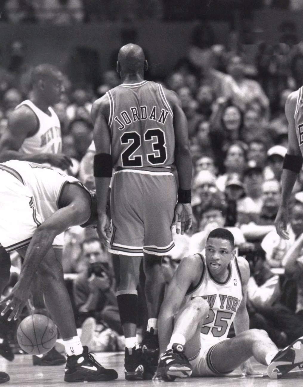 MJ walking amongst fallen defenders. 1993: NBA's greatest player