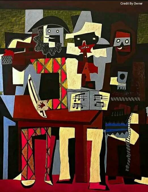 Pablo Picasso - Three Musicians (1921) #pablopicasso #picasso