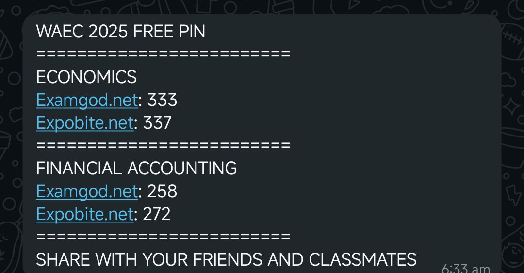 Expobite - WAEC 2025 FREE PIN ========================= ECONOMICS ...