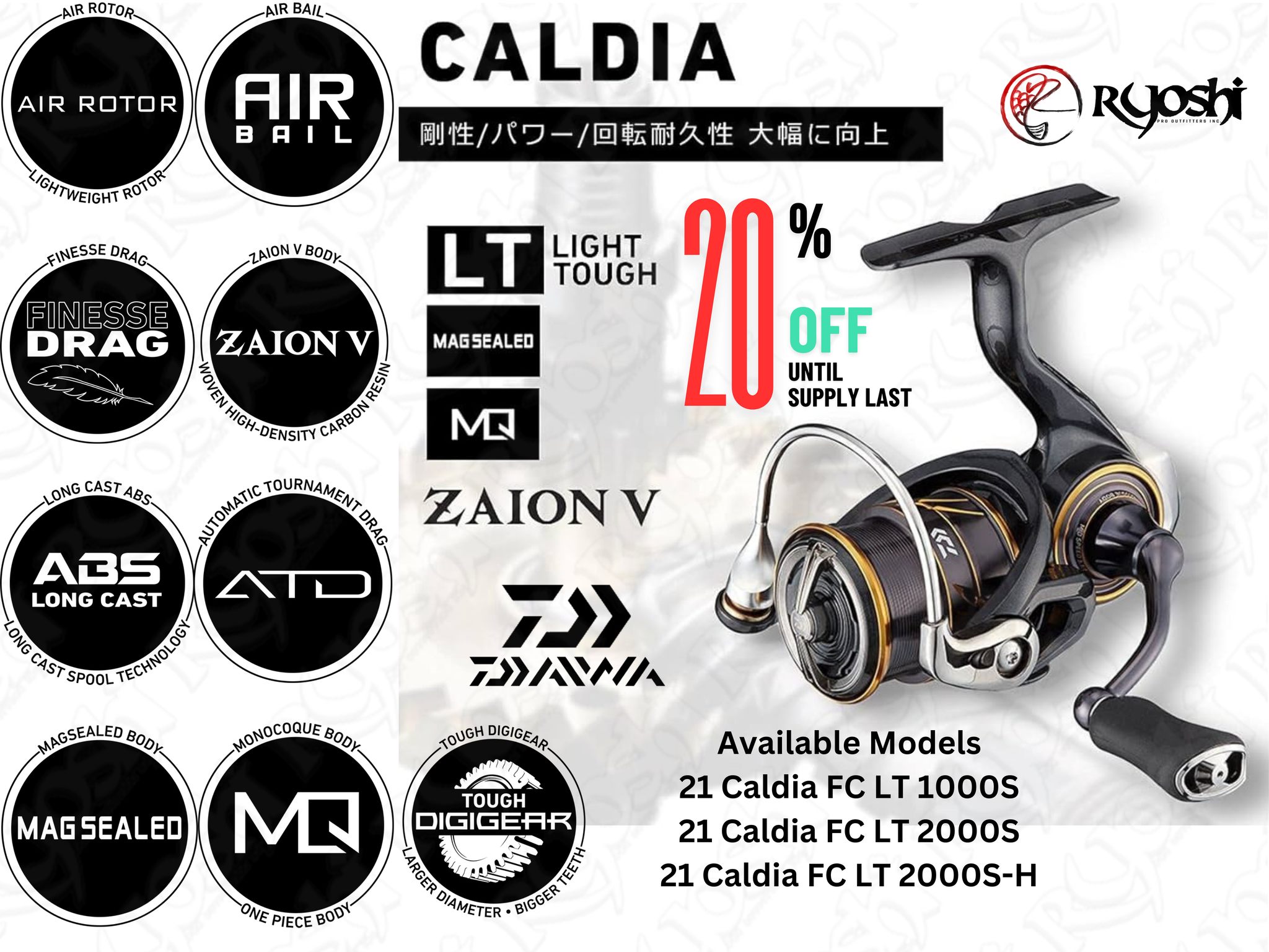 Moulinet Toupie Daiwa Caldia LT2500 5.2:1 - Neuf En Boîte, Parfait Pour La Pêche Légère