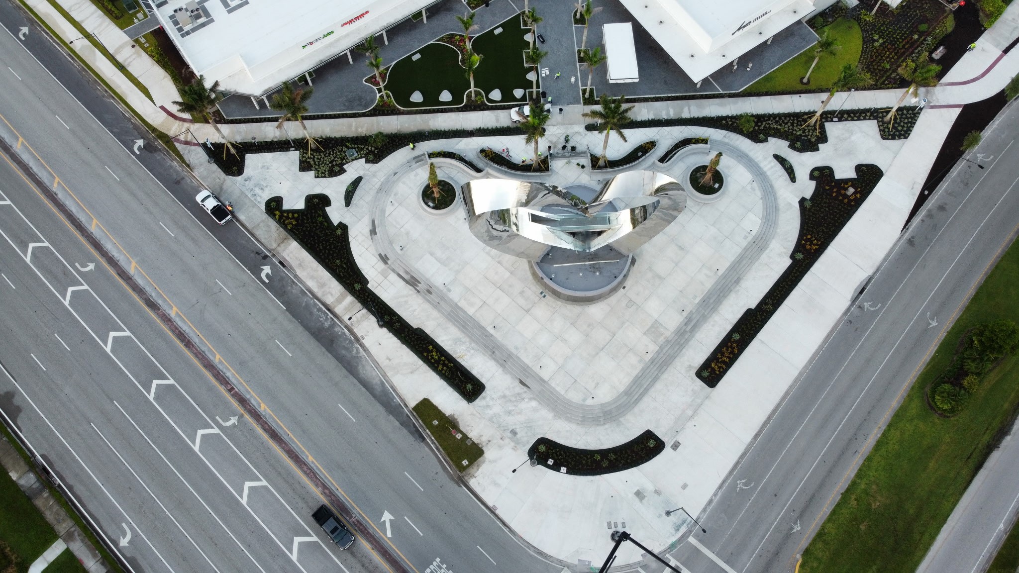 The Heart of Tradition is an impressive 73-foot metallic sculpture