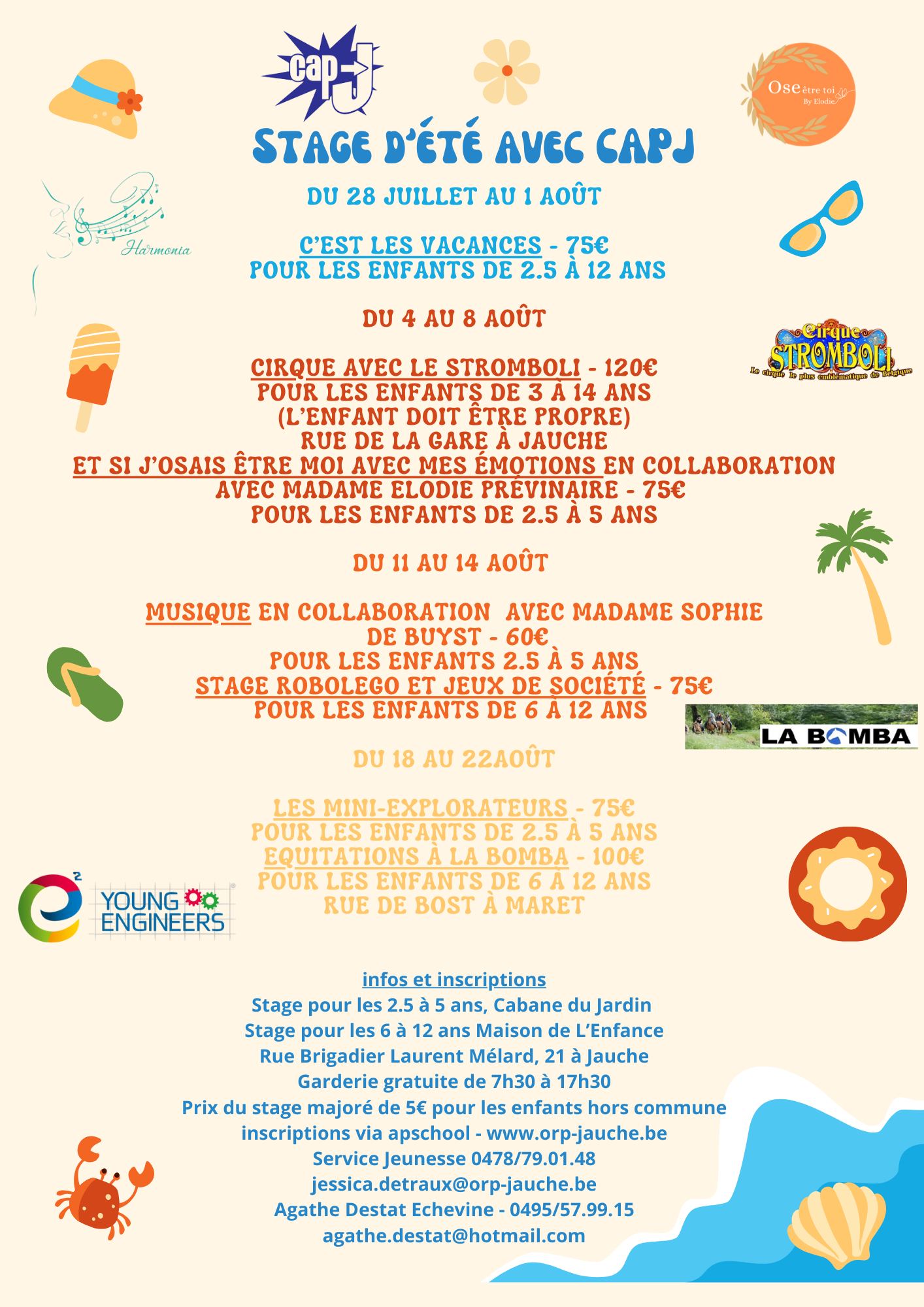 🎉 Les stages d’été chez Capj... - Commune d' Orp-Jauche | Facebook