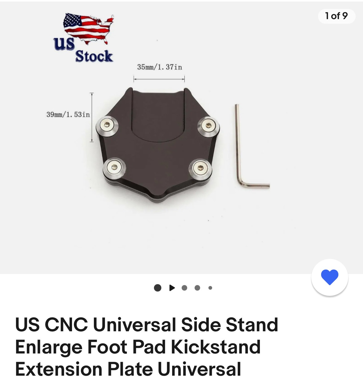 Kckstand Extender Foot Sde Stand Extenson Pad Support Plate Motorcycle Black | eBay