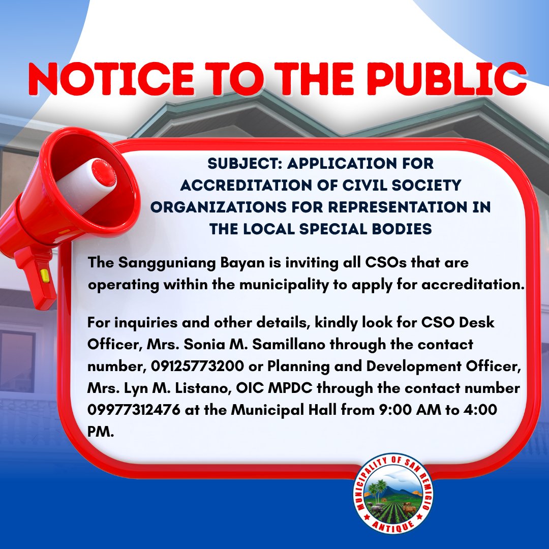 San - 📢 NOTICE TO THE PUBLIC SUBJECT: APPLICATION FOR ACCREDITATION OF ...