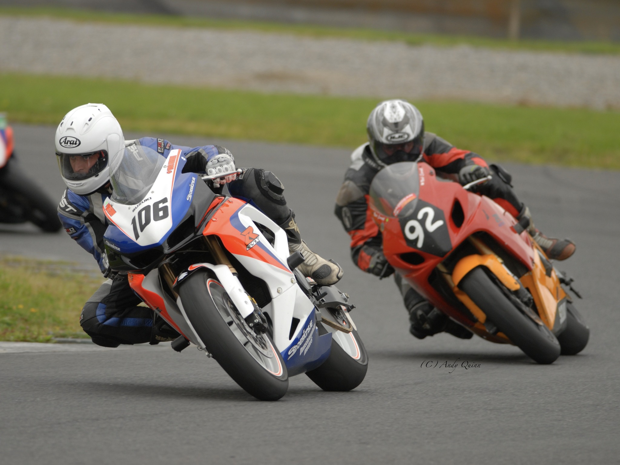 A fresh faced Benny Daly gives the tidy GSXR750 a run out in turn