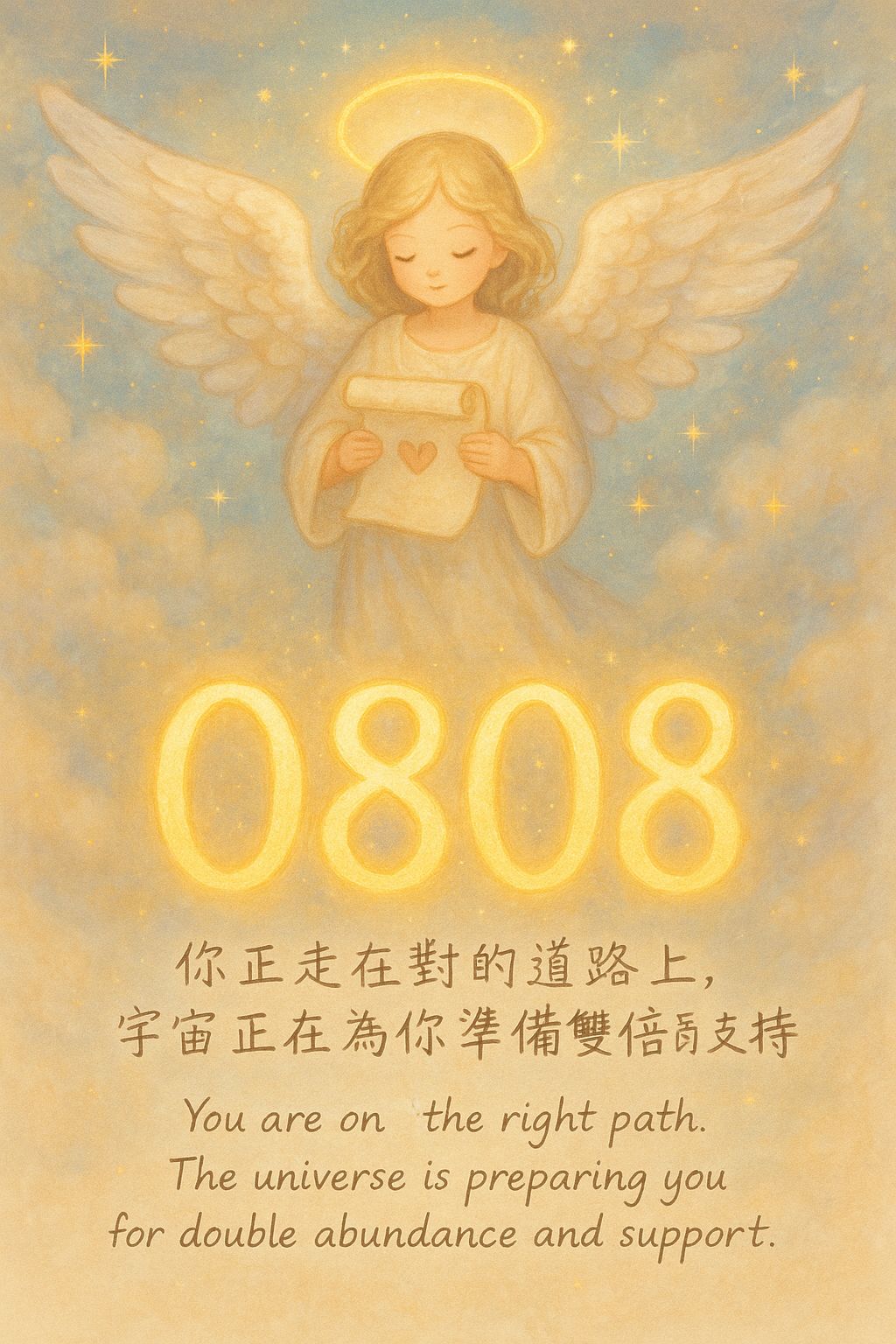星頻聊癒 - 天使數字 0808 是一個帶有強烈振動頻率的訊號，結合了數字 0 的靈性循環與 8 的物質豐盛能量。以下是此數字的靈性訊息解析 ...