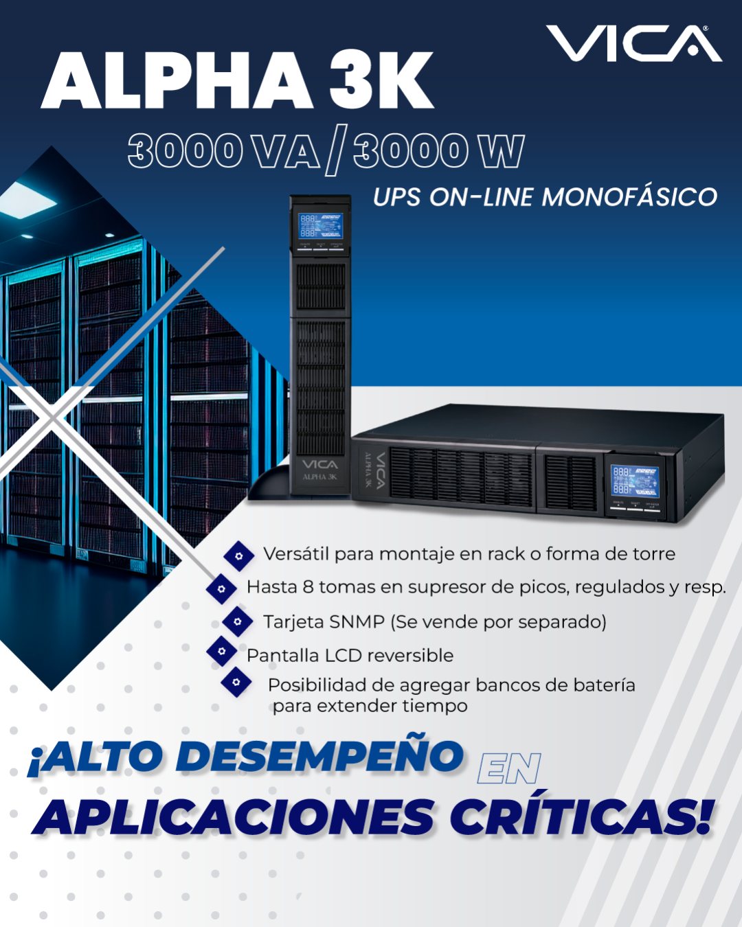 CT - ¡El UPS alpha 3K de #VICA ⚡ es ideal para aplicaciones críticas ...