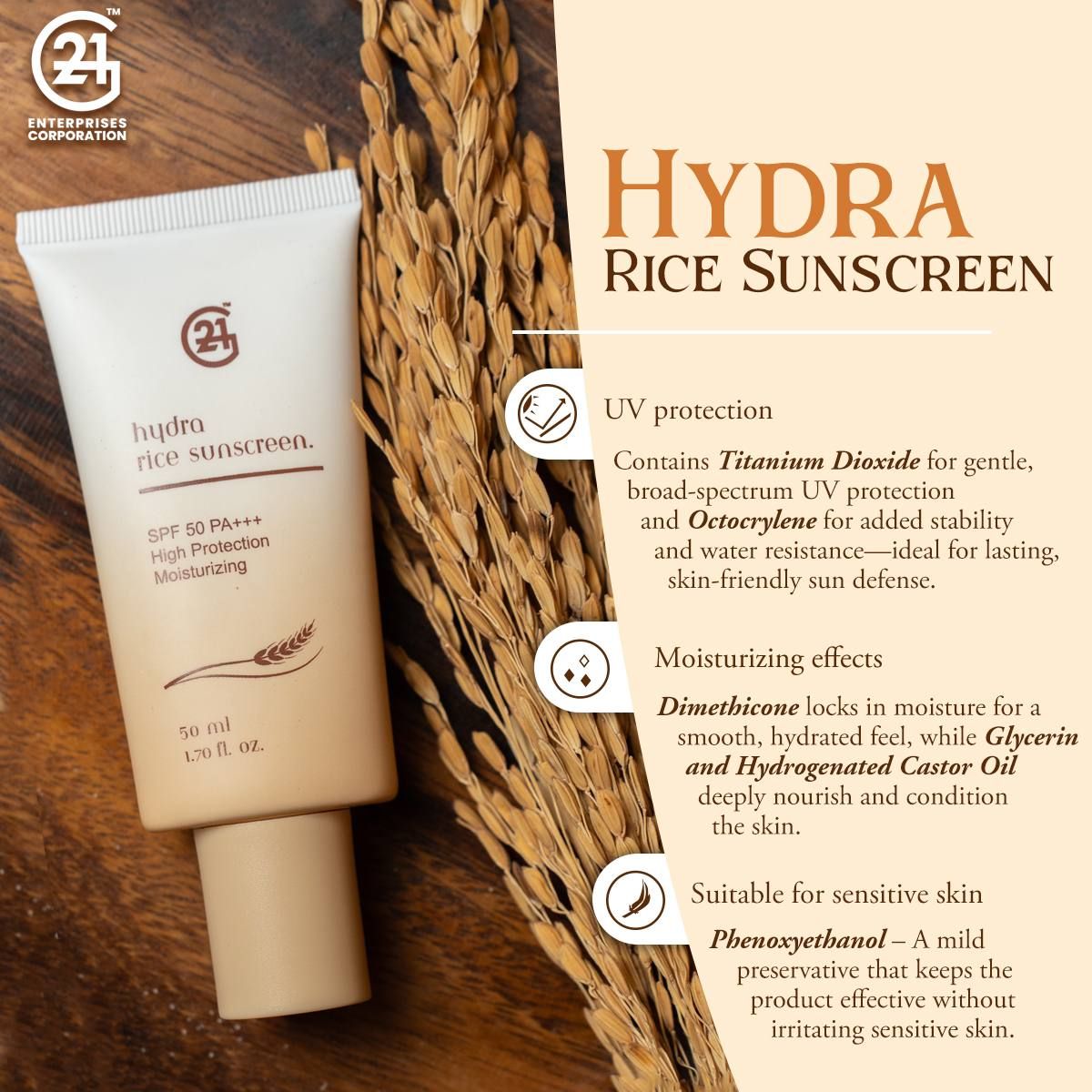 Stay protected and nourished with G21 Hydra Rice Sunscreen 