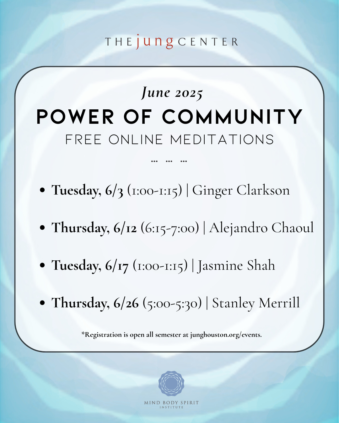 The Jung - The Power of Community is back for the summer semester! Take ...