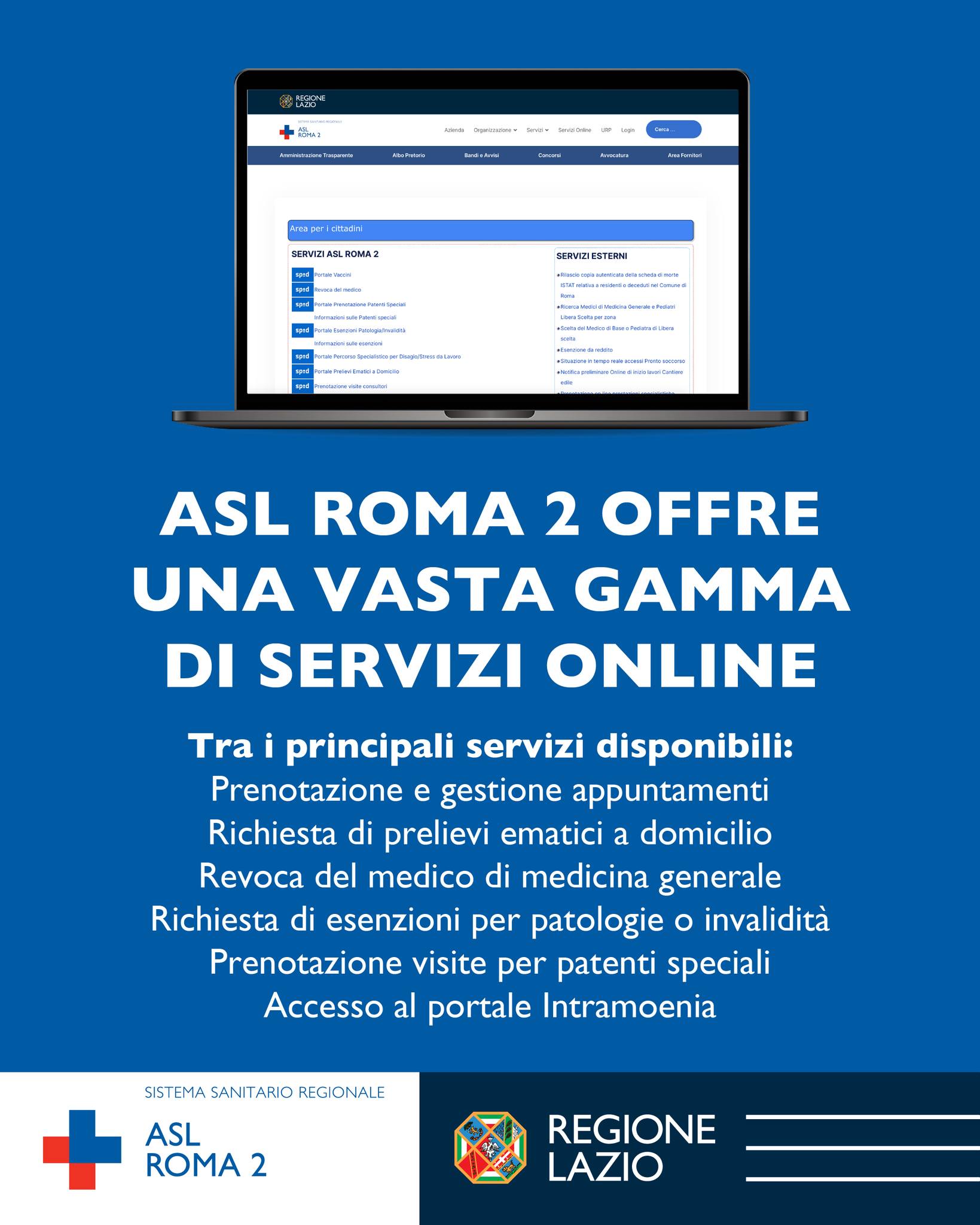ASL - La ASL Roma 2 offre una vasta gamma di servizi online pensati per ...