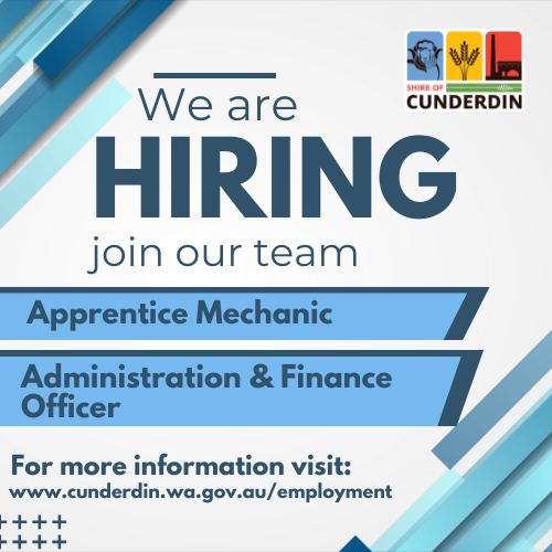 🚨 We’re Hiring! 🚨 The Shire of... - Shire of Cunderdin | Facebook