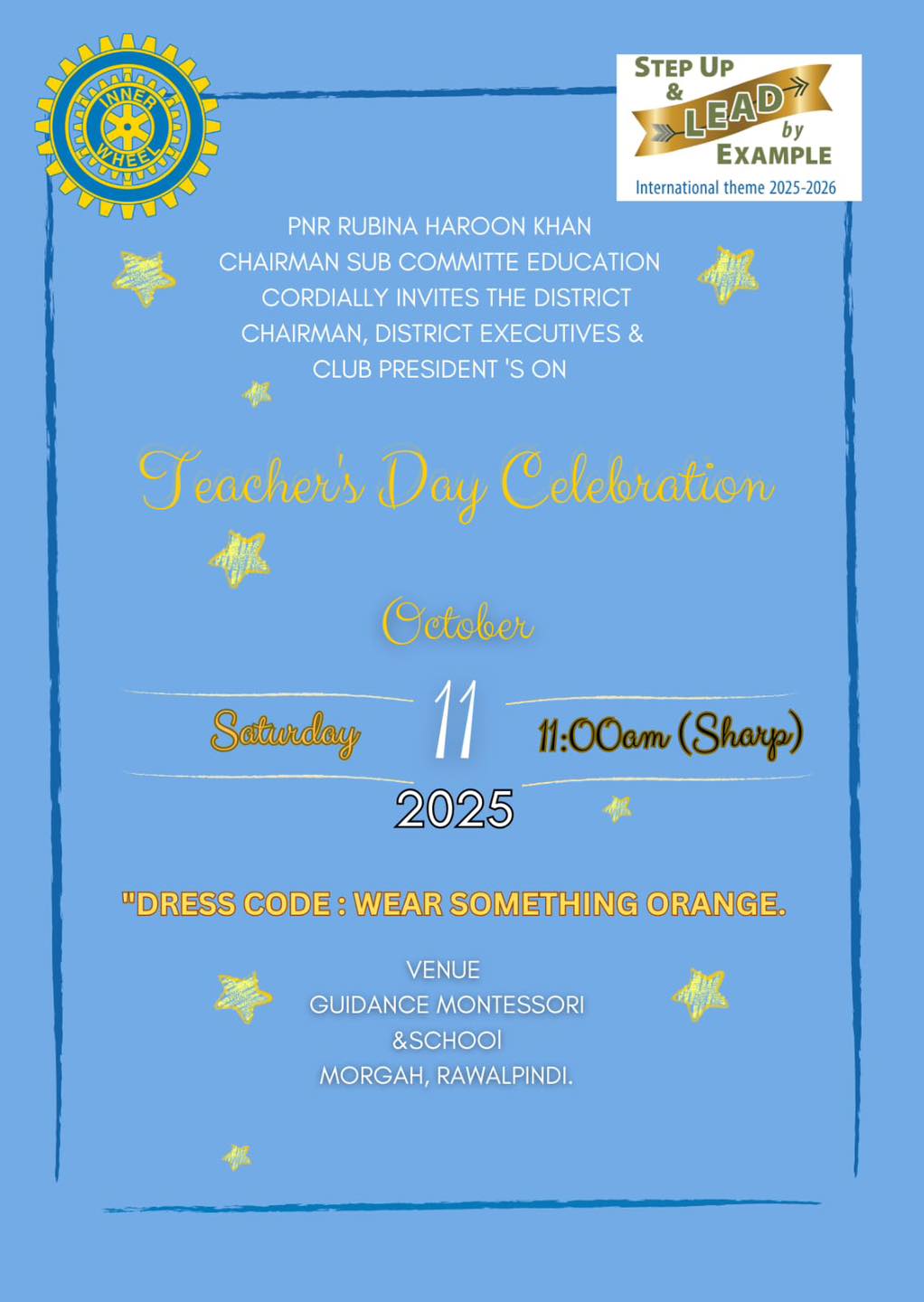 Inner - Inner Wheel Club of Rawalpindi Galaxy Cordially invites you to ...