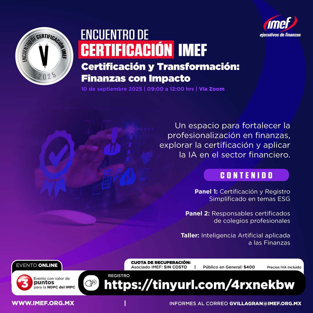 IMEF - 🔐 Certificación IMEF 2025: Finanzas con Impacto Prepárate para ...