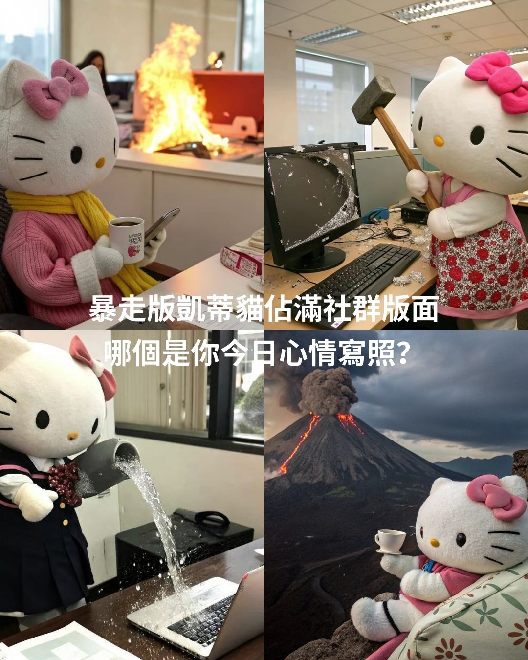 Heaven Raven - HR 時事｜Hello Kitty 為何花式暴走？原來背後真的都是某個人的心情寫照... | Facebook