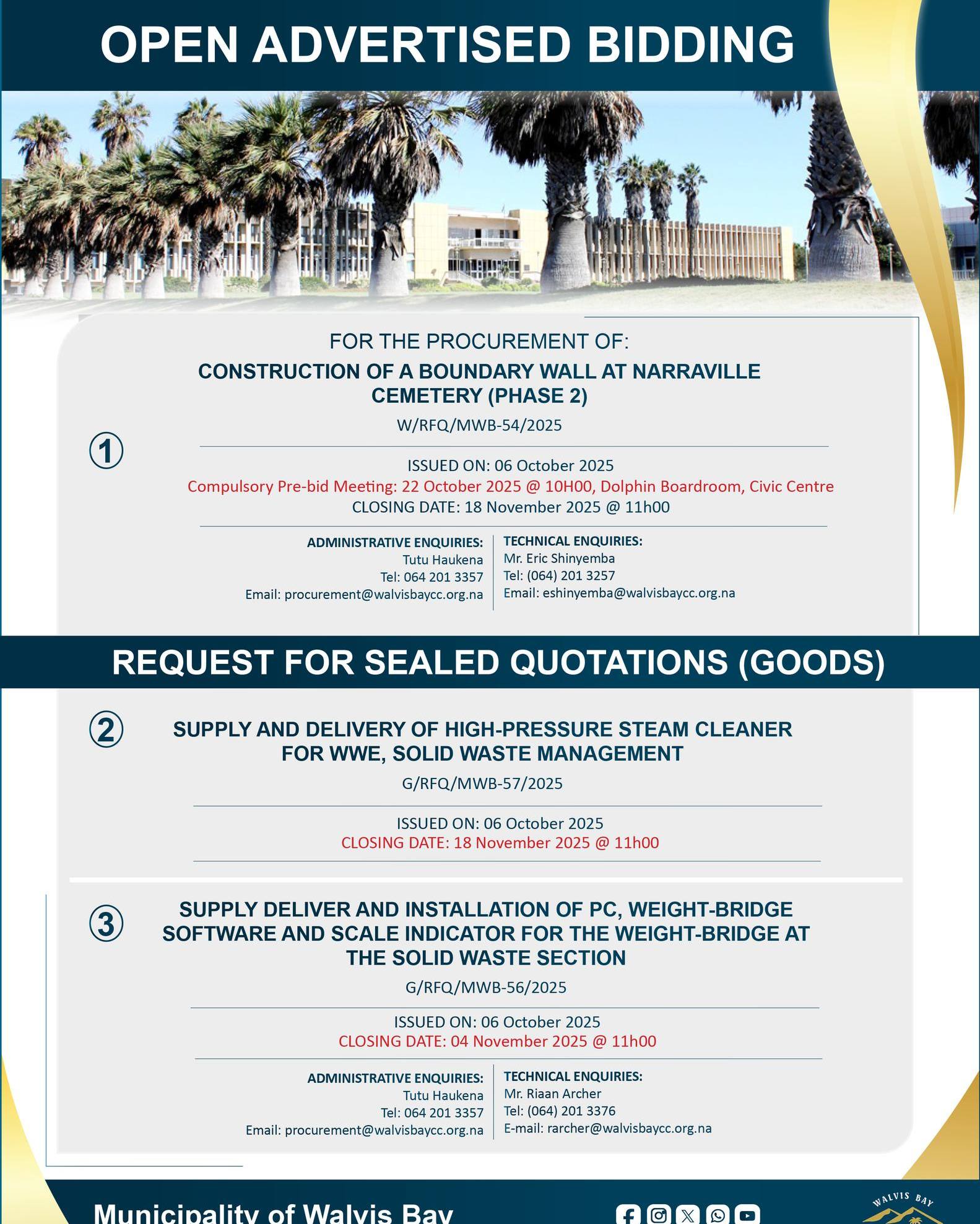 Municipality - 📣OPEN ADVERTISED BIDDING 👉Invitation bids for FOR THE ...
