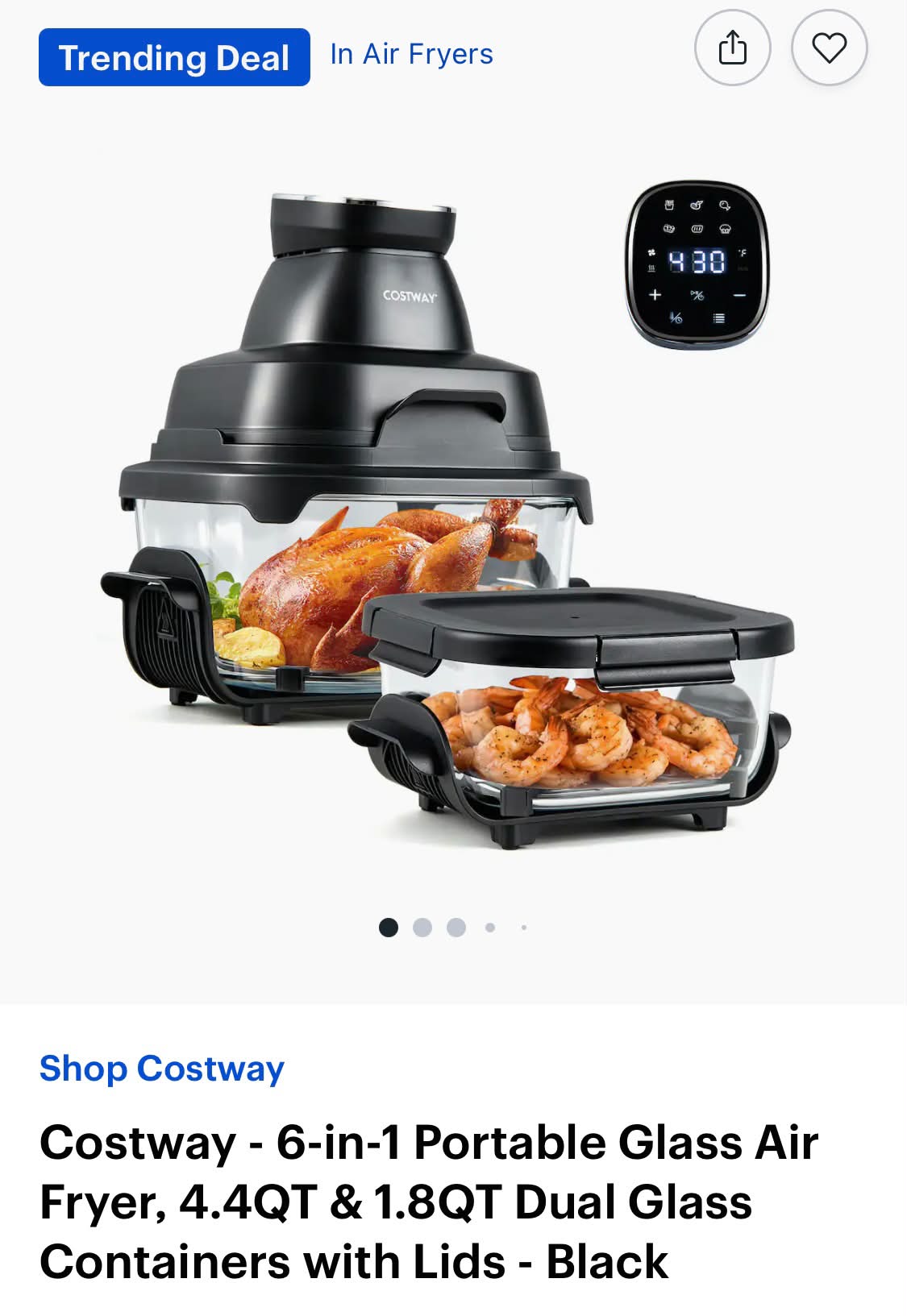 Is the Costway Glass Air Fryer a good alternative to the Ninja Crispi?
