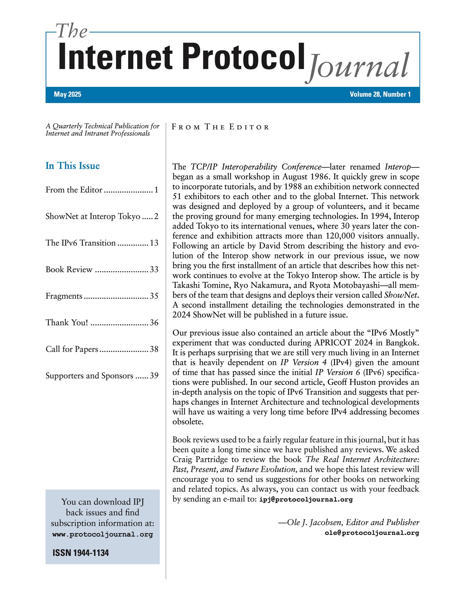 The Internet Protocol Journal