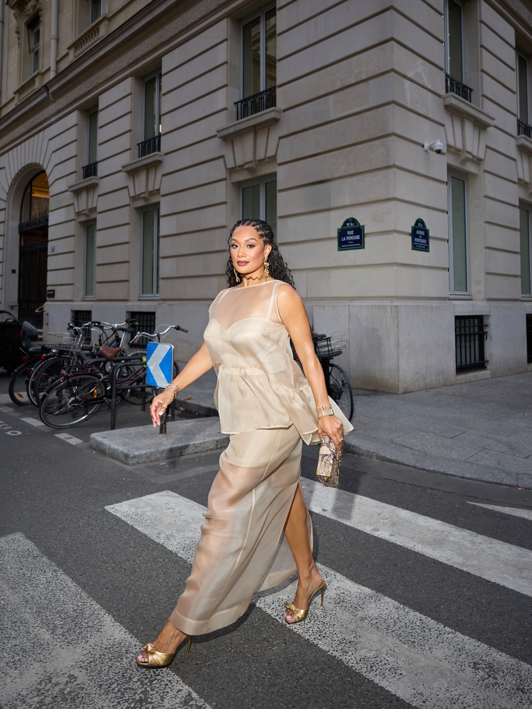 beige dress with silver shoes Paris is always a good idea. ✨ #k40 Outfit Deets: Top + Skirt x DISSH x Dolce&Gabbana Purse x Louis Vuitton Earrings x Schiaparelli 📸 x PHOTOGRAPHER PARIS Crafted from smooth silver