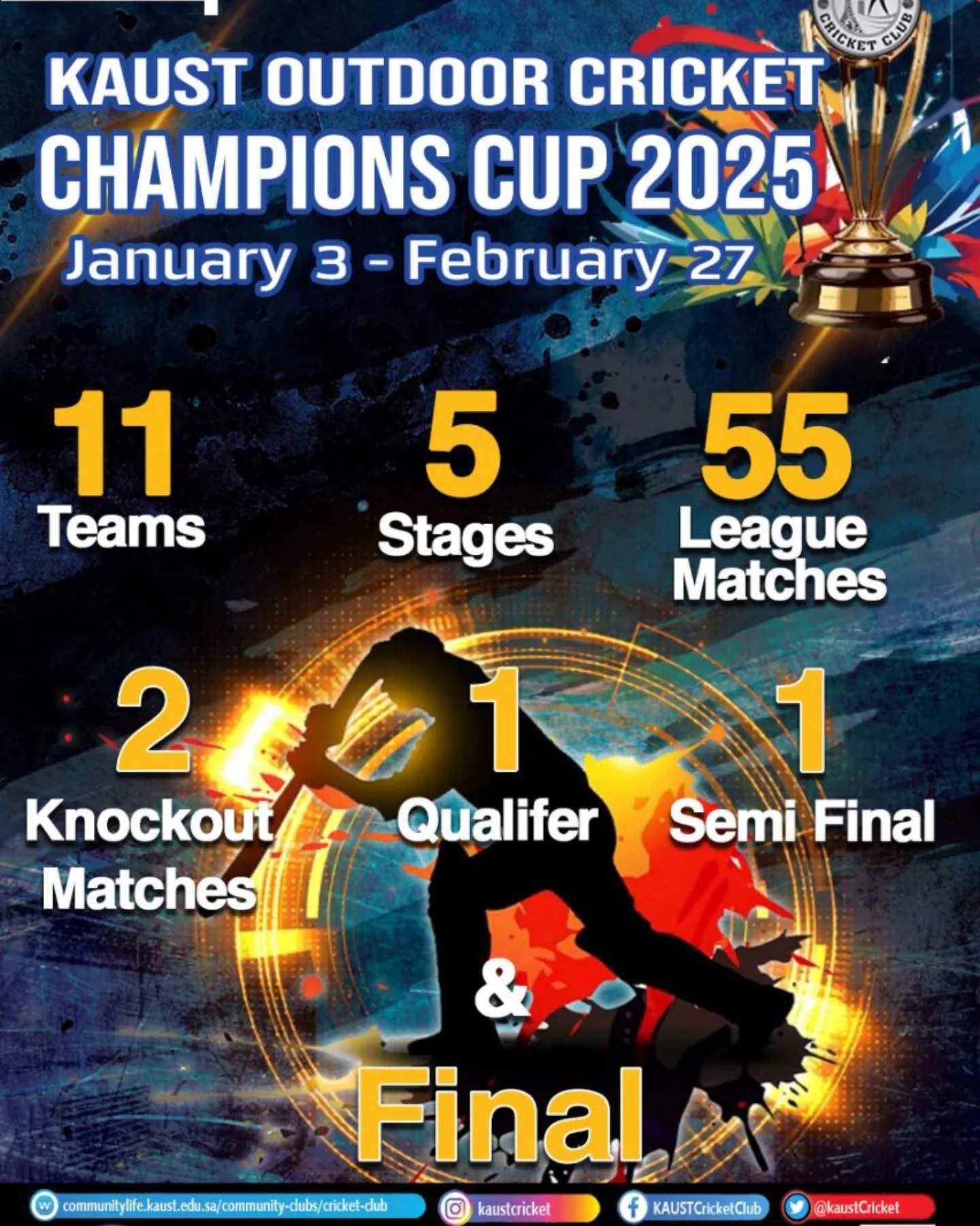 KAUST Cricket Club - 🏏 Announcement: KAUST Outdoor Cricket Champions ...
