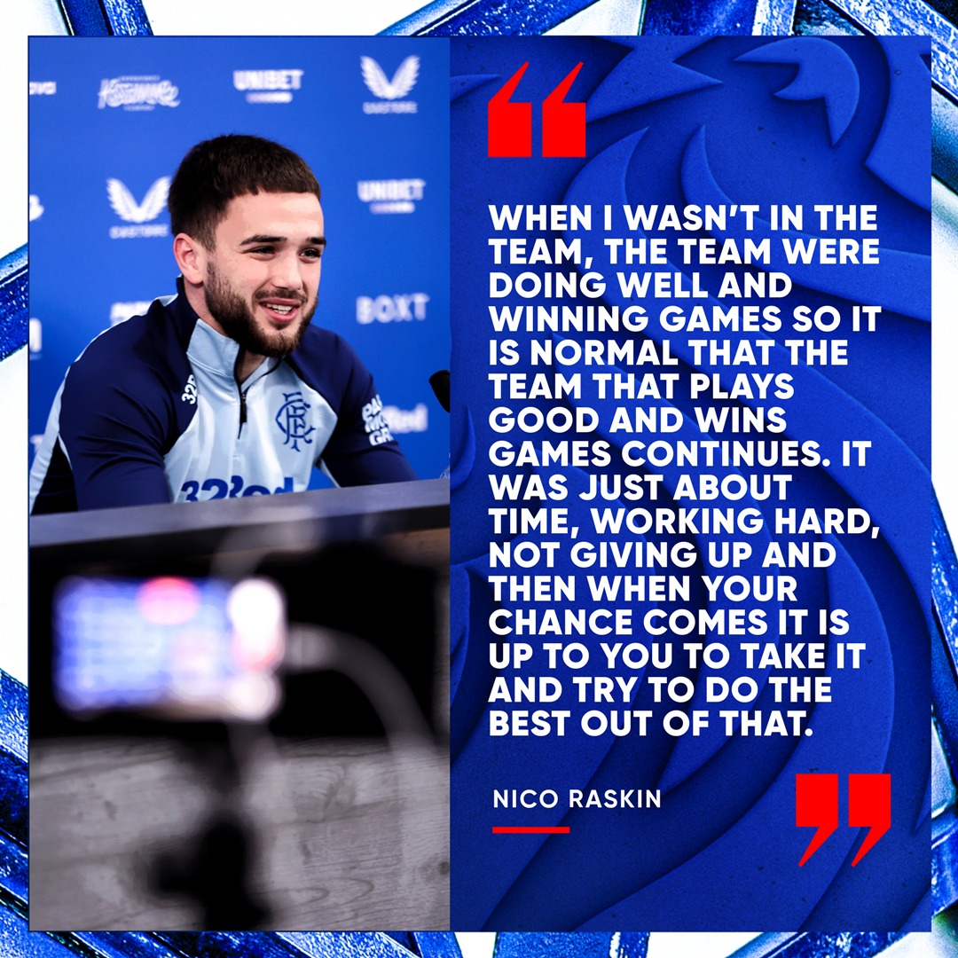 Rangers - 🎙️ Nico Raskin says he has been focusing on the small details ...