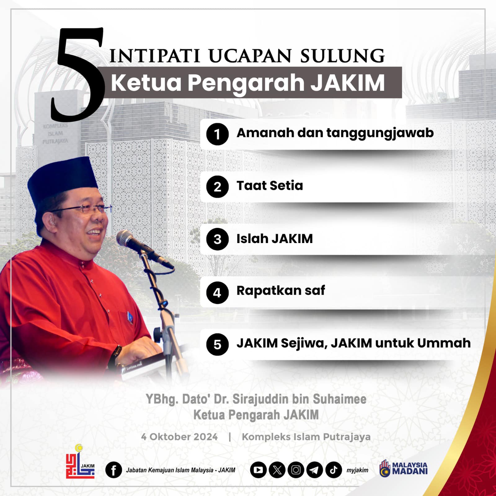 4 Oktober 2024 -... - Jabatan Kemajuan Islam Malaysia - JAKIM | Facebook